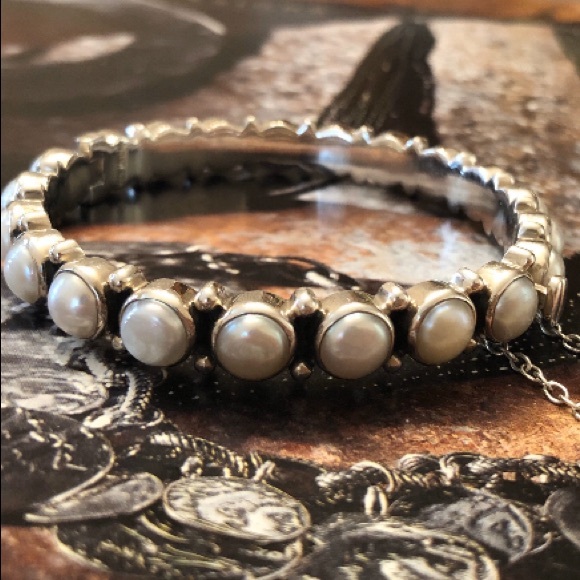 Rare Silpada Sterling Silver Freshwater Pearl Sunken Treasure Bracelet B2909 - Picture 9 of 16